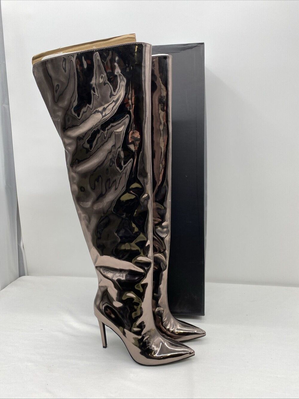 INC International Concepts Metallic Bronze Knee-High Stiletto Boots